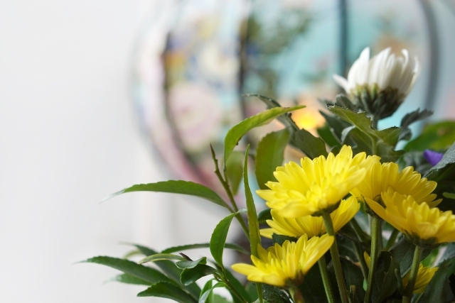 お盆のお花のイメージ画像
