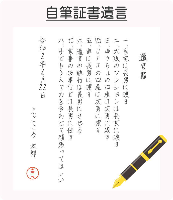自筆証書遺言の見本