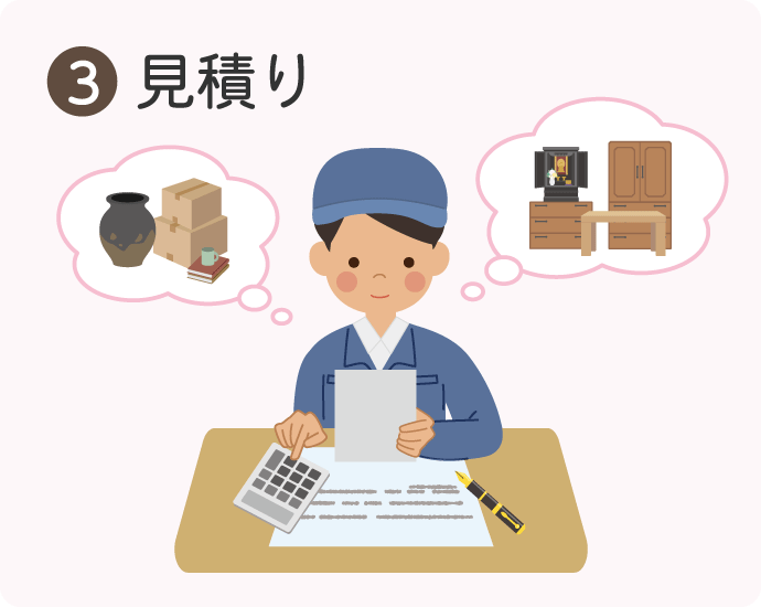 遺品整理業者に依頼するときの流れ③見積もり