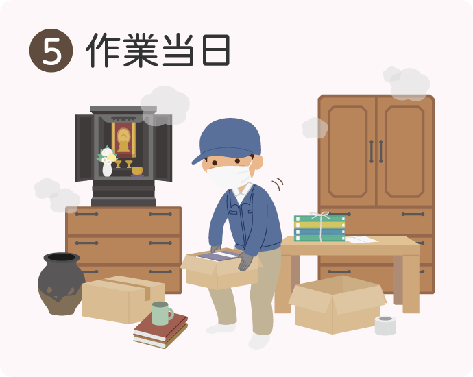 遺品整理業者に依頼するときの流れ⑤遺品整理の作業当日