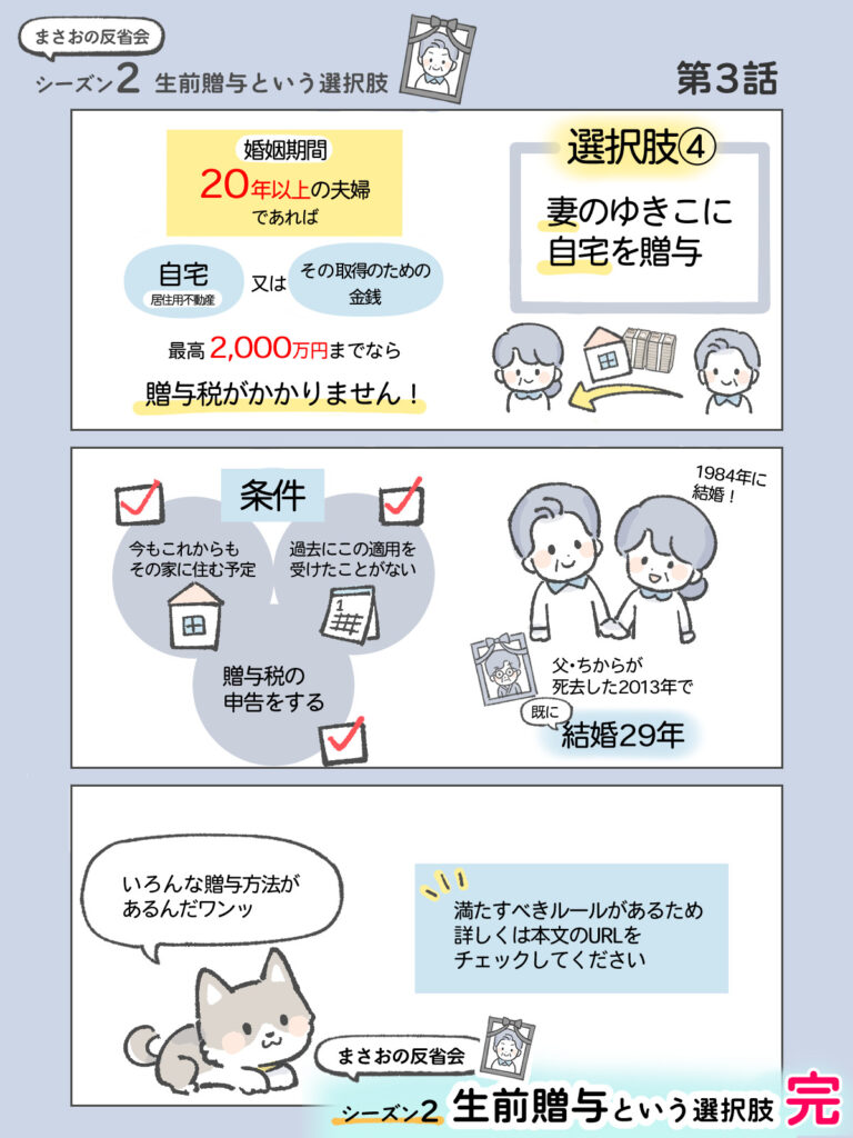 わたしと相続の100日物語』まさおの反省会②生前贈与という選択肢　第3話