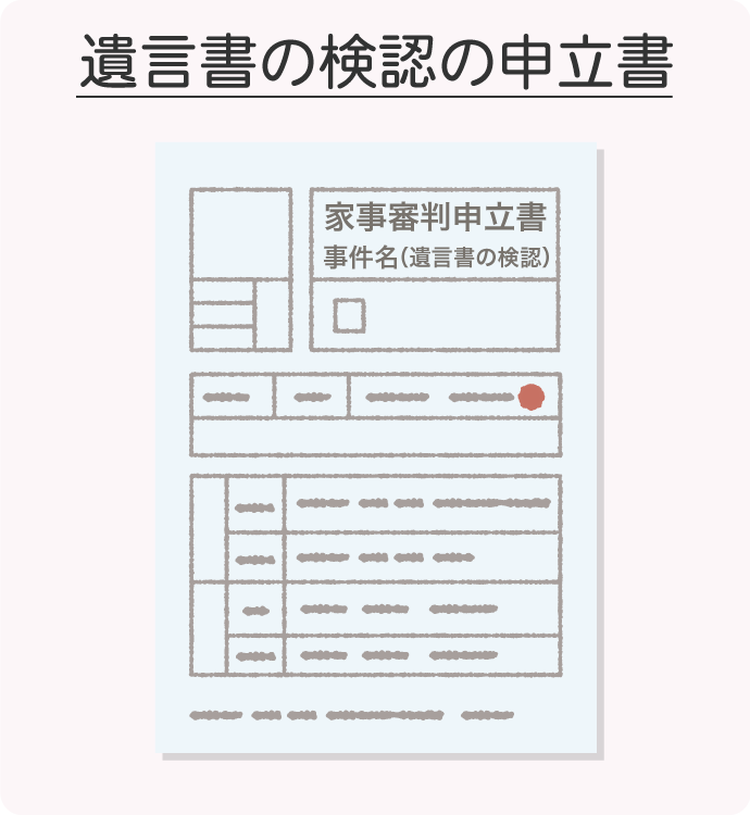 遺言書の検認の申立書（イメージイラスト）