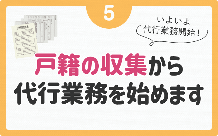 代行業務開始！まずは戸籍を収集します