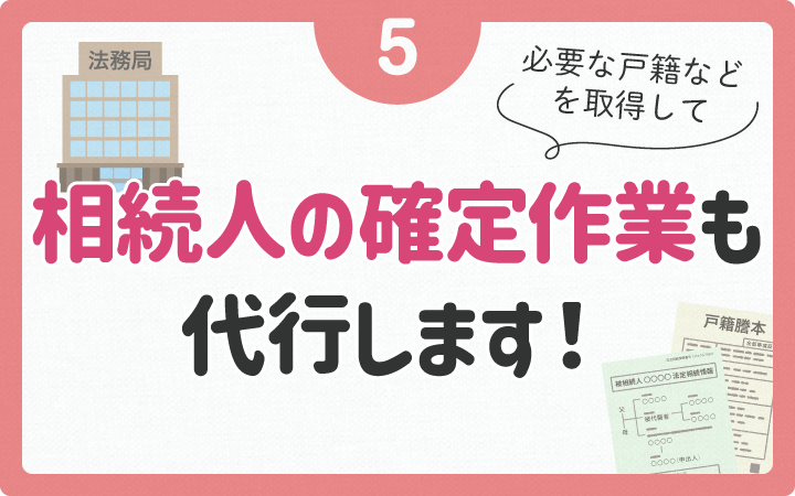 相続人の確定作業も代行します